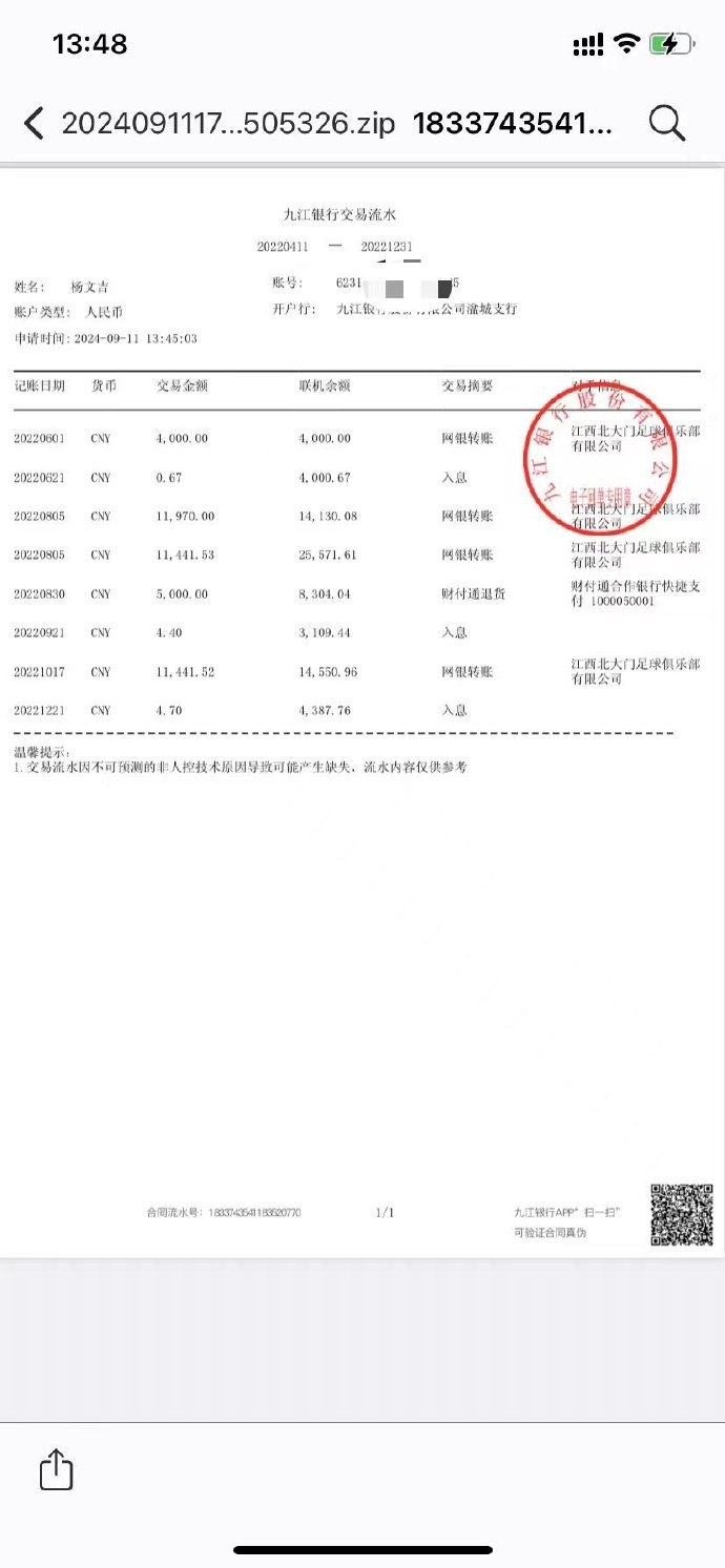 202409121827513795 终身禁足球员杨文吉,月薪1万2还被长期欠薪,为4万块辜负了球迷?
