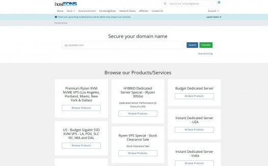 hosteons:美国高性能VPS清货,$3/月,1G内存/1核(Ryzen)/20gNVMe/4T流量/10Gbps带宽,免费DDoS防御