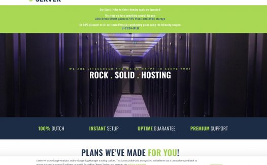#黑五# liteserver:€25/年起步,性能怪兽级荷兰VPS,4Gbps带宽,AMD Ryzen 9950X+DDR5+NVMe阵列